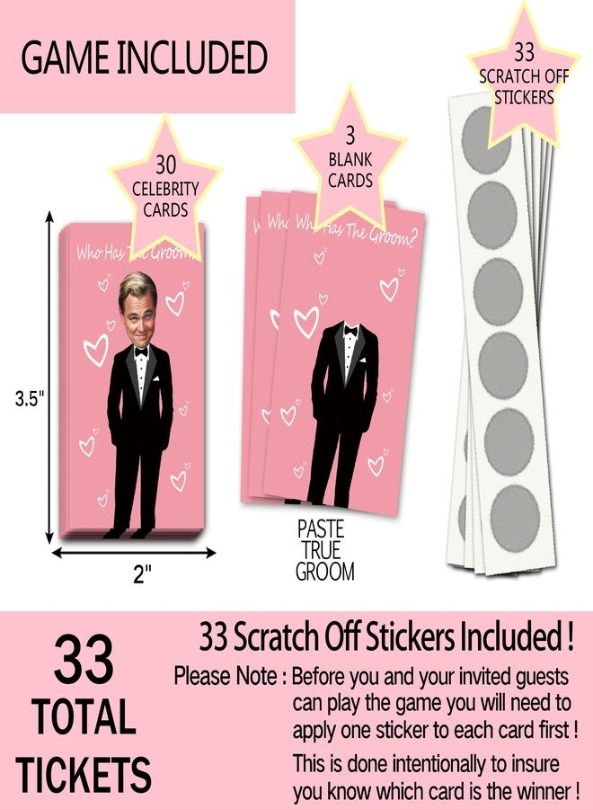 ukebobo Cute Bridal Shower Games - Scratch Off Bridal Shower Game.Funny Bachelorette Party Games - Who Has The Groom - 33 Sheets-（Pink） - Image 2